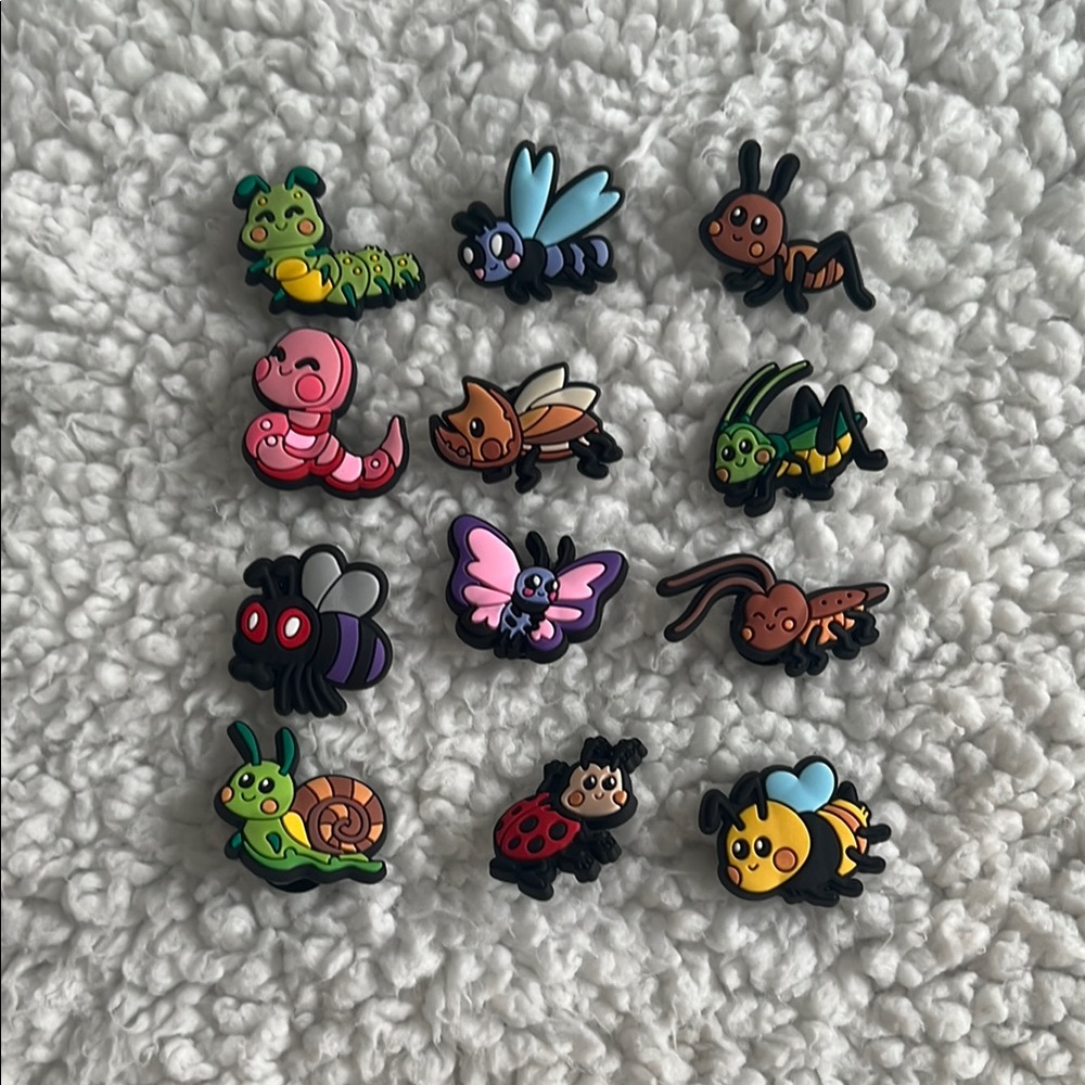 Colorful Insect Shoe Charms